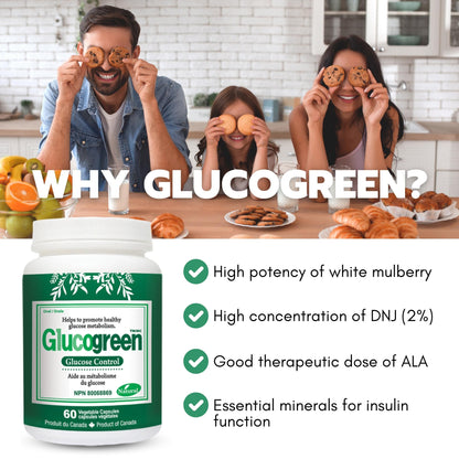 Glucogreen Contrôle du glucose 500 mg 60 gélules 